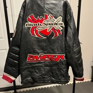 Avirex Black Leather Jacket Size 5XL